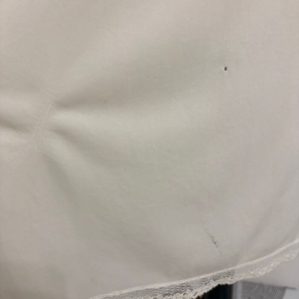 Vintage 70s Kayser White Lace Trim Flower Slip Dress Sz 40 - Picture 4 of 7